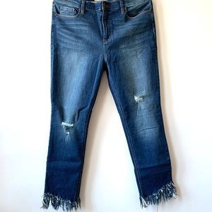 Free People Frayed Distressed Jeans